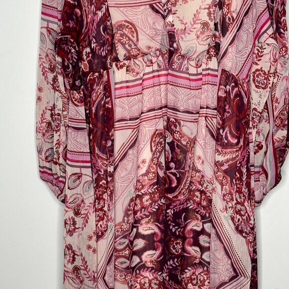 Ophelia Roe Floral Boho Dress Women's M Pink fairy grunge babydoll 70s flowy - Picture 15 of 16